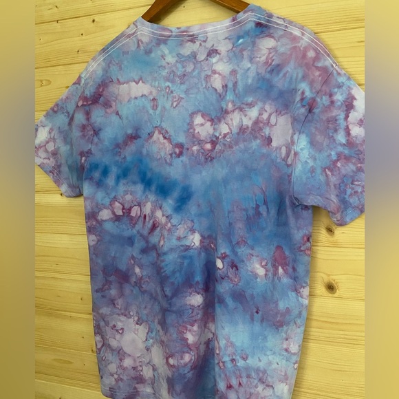 NEW Unisex GILDAN Large Unique Ice Tie-Dye Soft Style T-Shirt Periwinkle - Picture 5 of 7
